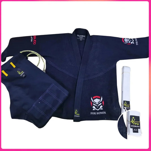 Calidad brasileña JiuJitsu Gi competencia profesional BJJ Gi lucha gi uniforme entrenamiento kimonos traje de Judo con cinturón blanco